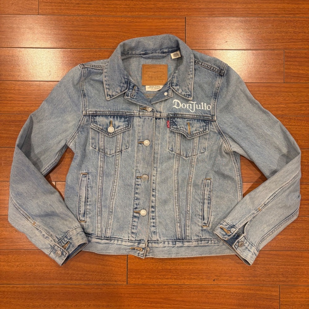 Levis Premium Don Julio Tequila Denim Trucker Jacket Light Wash Medium Custom